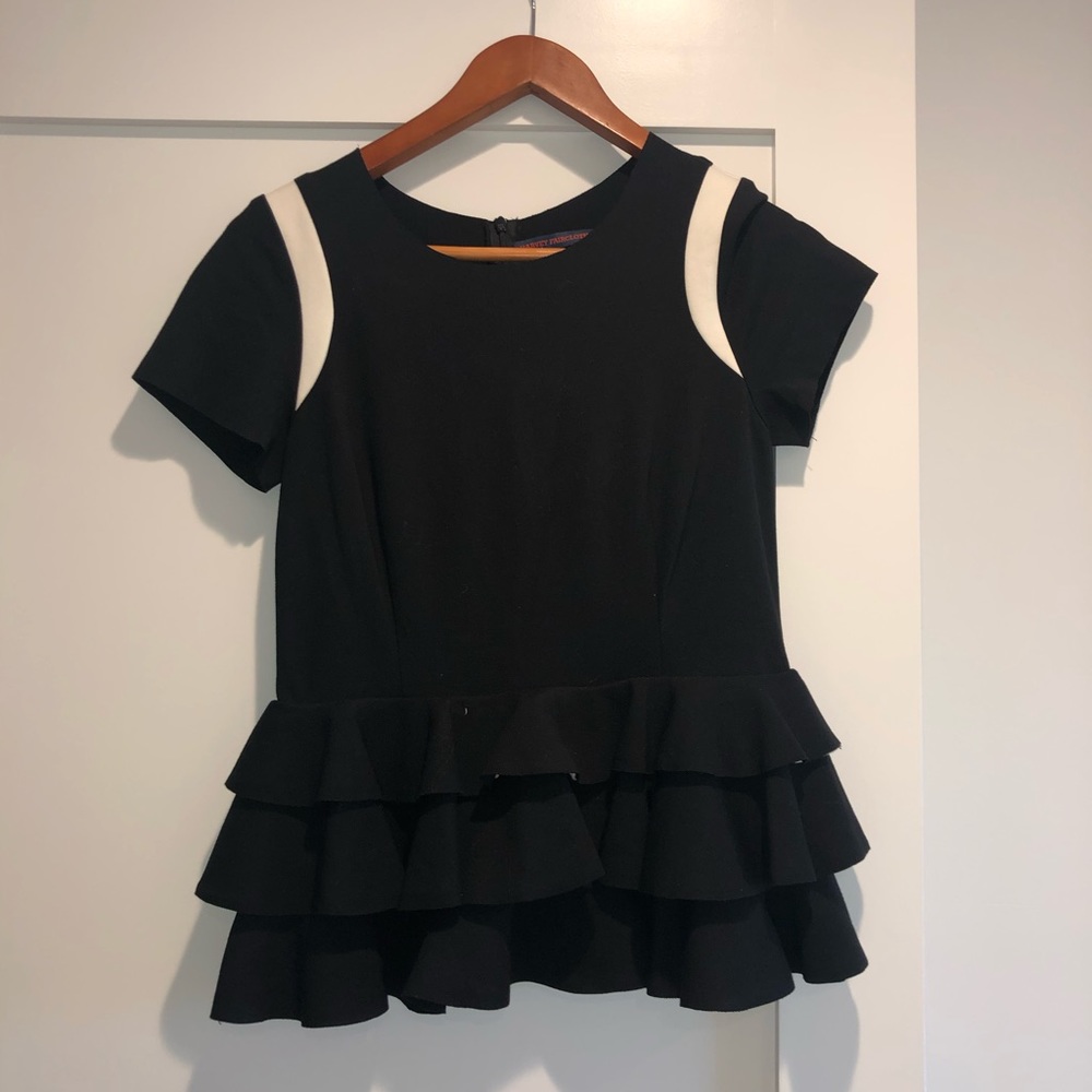 Harvey Faircloth Ruffle Peplum Blouse